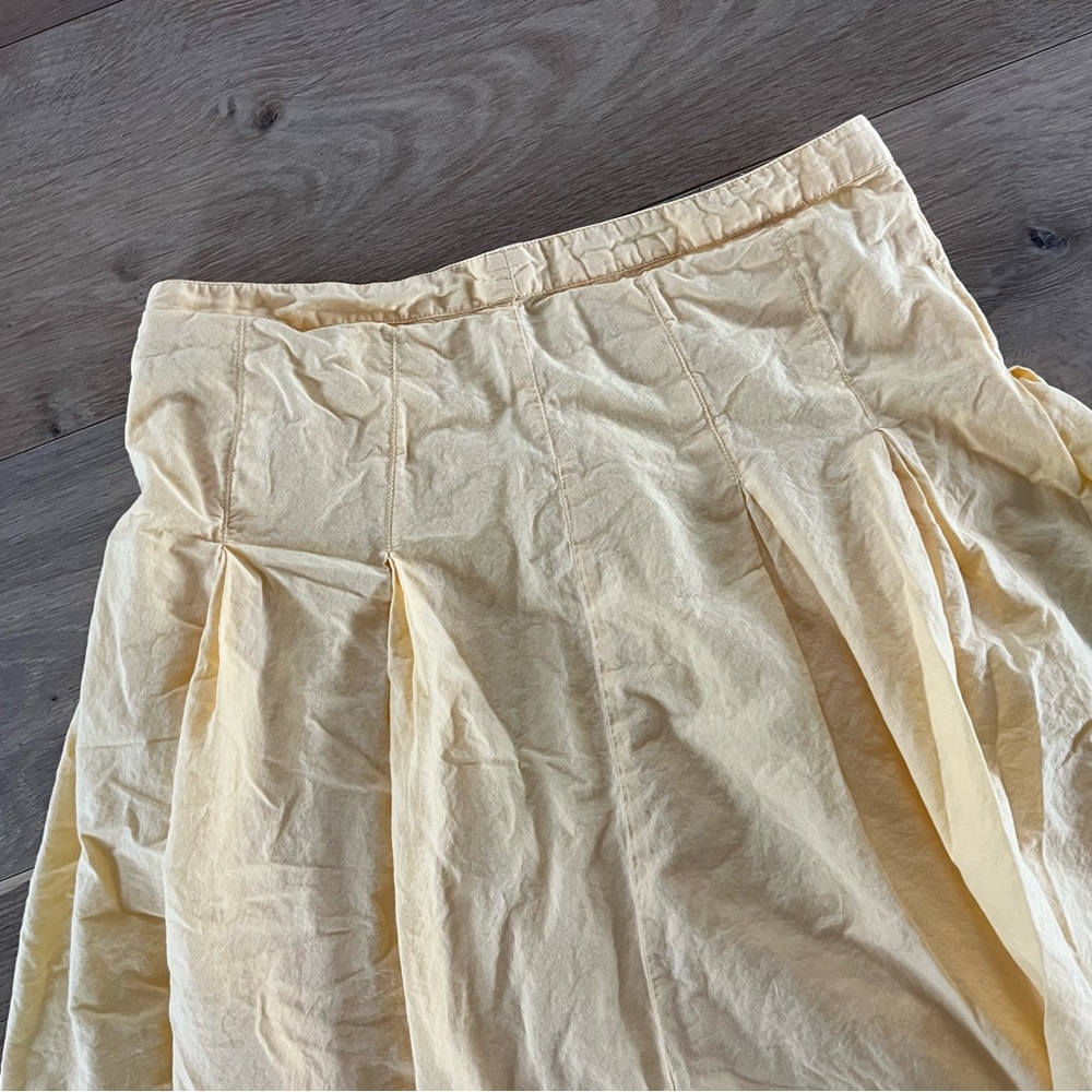 100% Cotton Yellow Floral Pleated Skirt - Picture 4 of 8